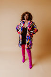 Vibrant Multicolor Faux Fur Coat