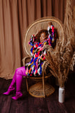 Vibrant Multicolor Faux Fur Coat