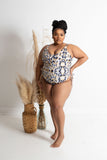Wild Leopard Plus Size Ruched Cheeky One-Piece