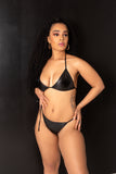 Noir Vegan Leather Bikini Top